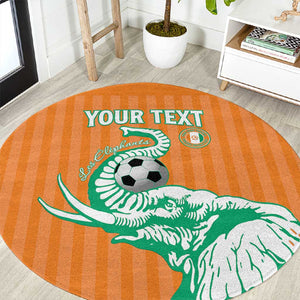 Custom Cote dIvoire Football Round Carpet Les Elephants