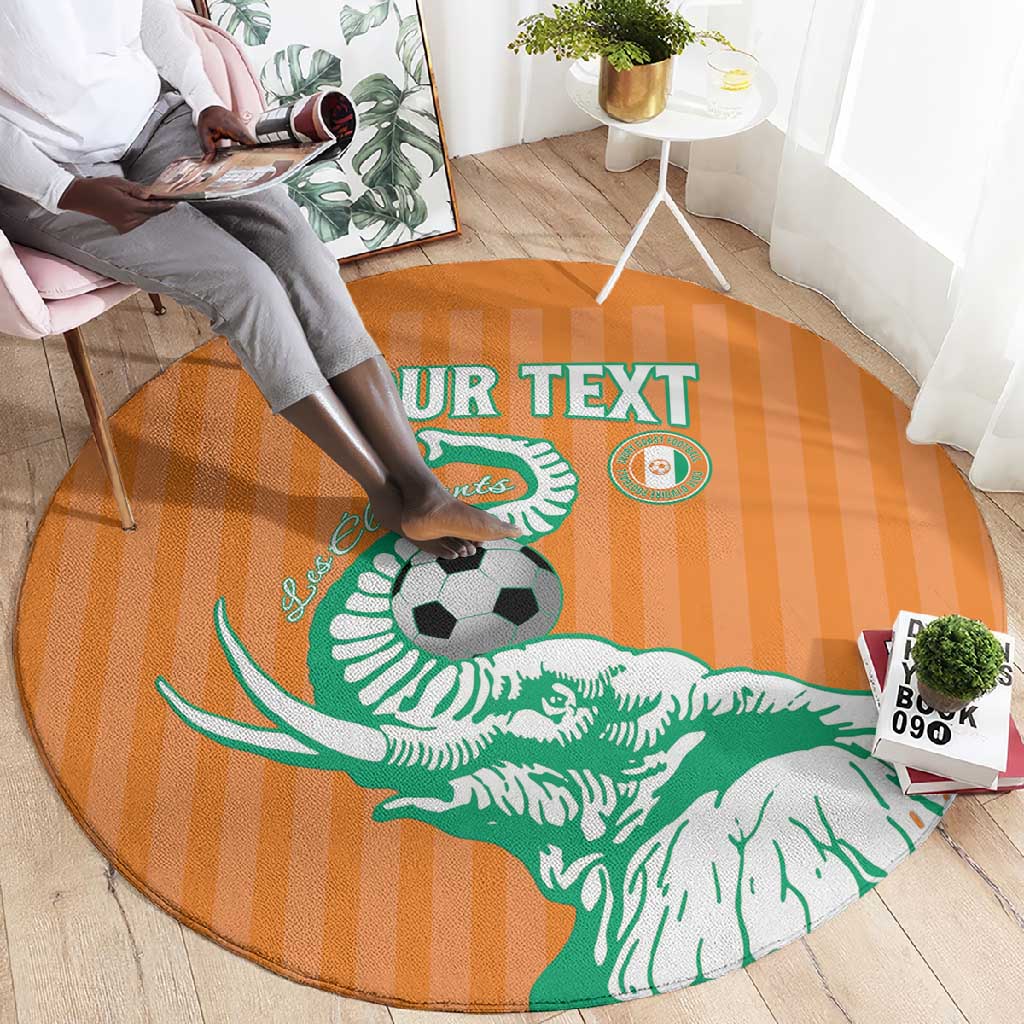 Custom Cote dIvoire Football Round Carpet Les Elephants