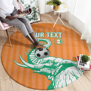 Custom Cote dIvoire Football Round Carpet Les Elephants