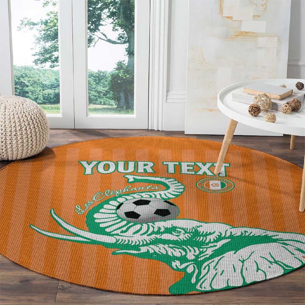 Custom Cote dIvoire Football Round Carpet Les Elephants