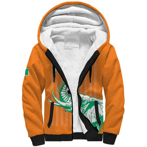 Custom Cote dIvoire Football Sherpa Hoodie Les Elephants