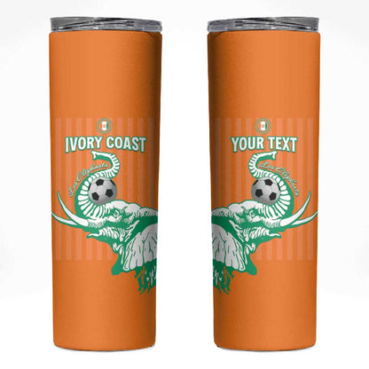 Custom Cote dIvoire Football Skinny Tumbler Les Elephants