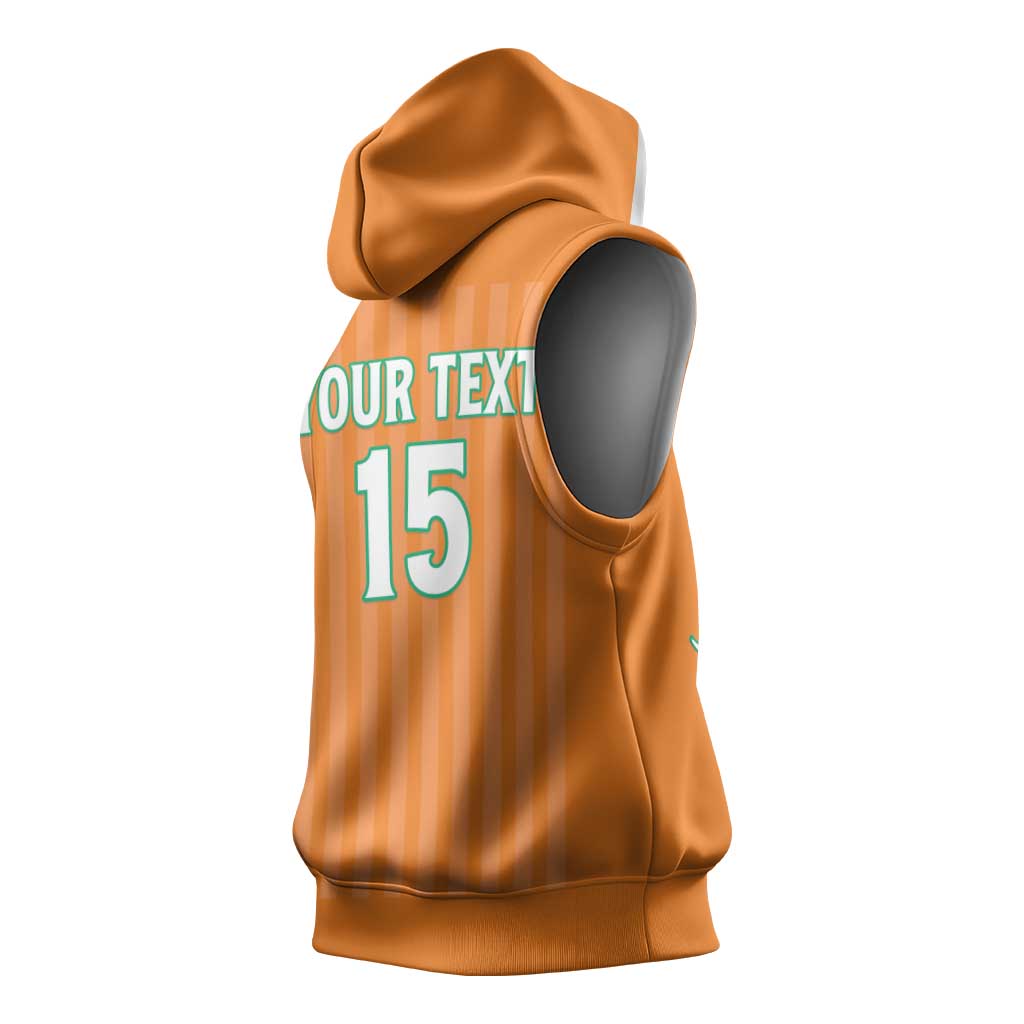 Custom Cote dIvoire Football Sleeveless Hoodie Les Elephants - African Pride