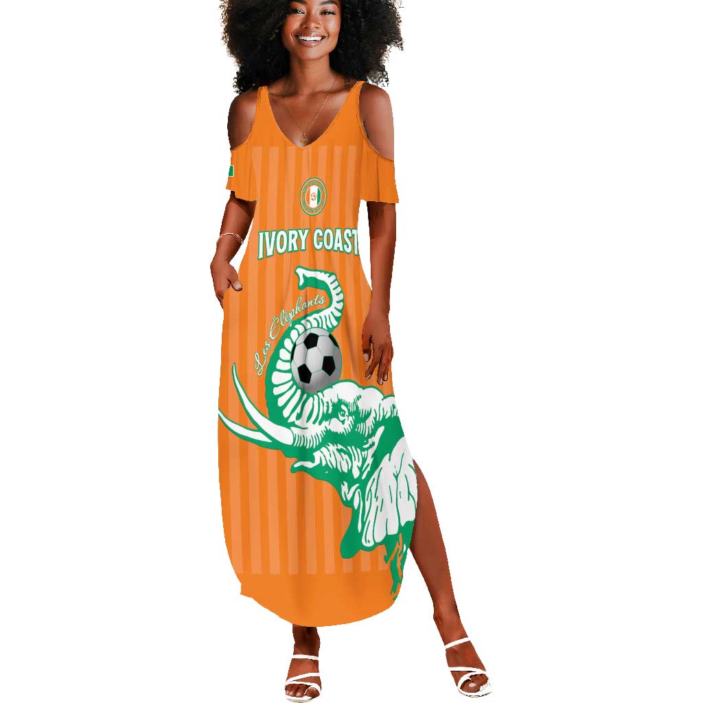 Custom Cote dIvoire Football Summer Maxi Dress Les Elephants