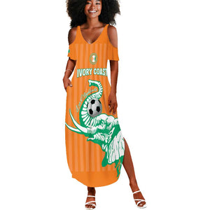 Custom Cote dIvoire Football Summer Maxi Dress Les Elephants