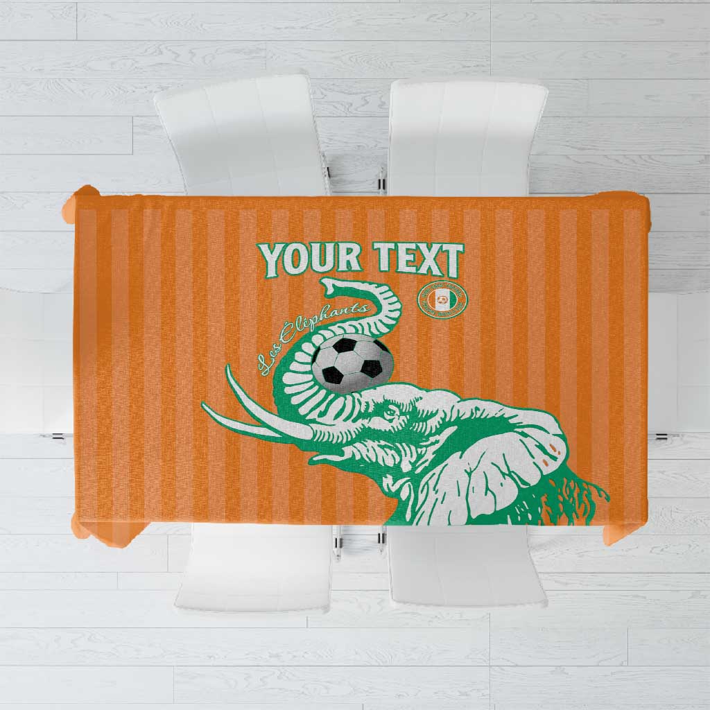 Custom Cote dIvoire Football Tablecloth Les Elephants