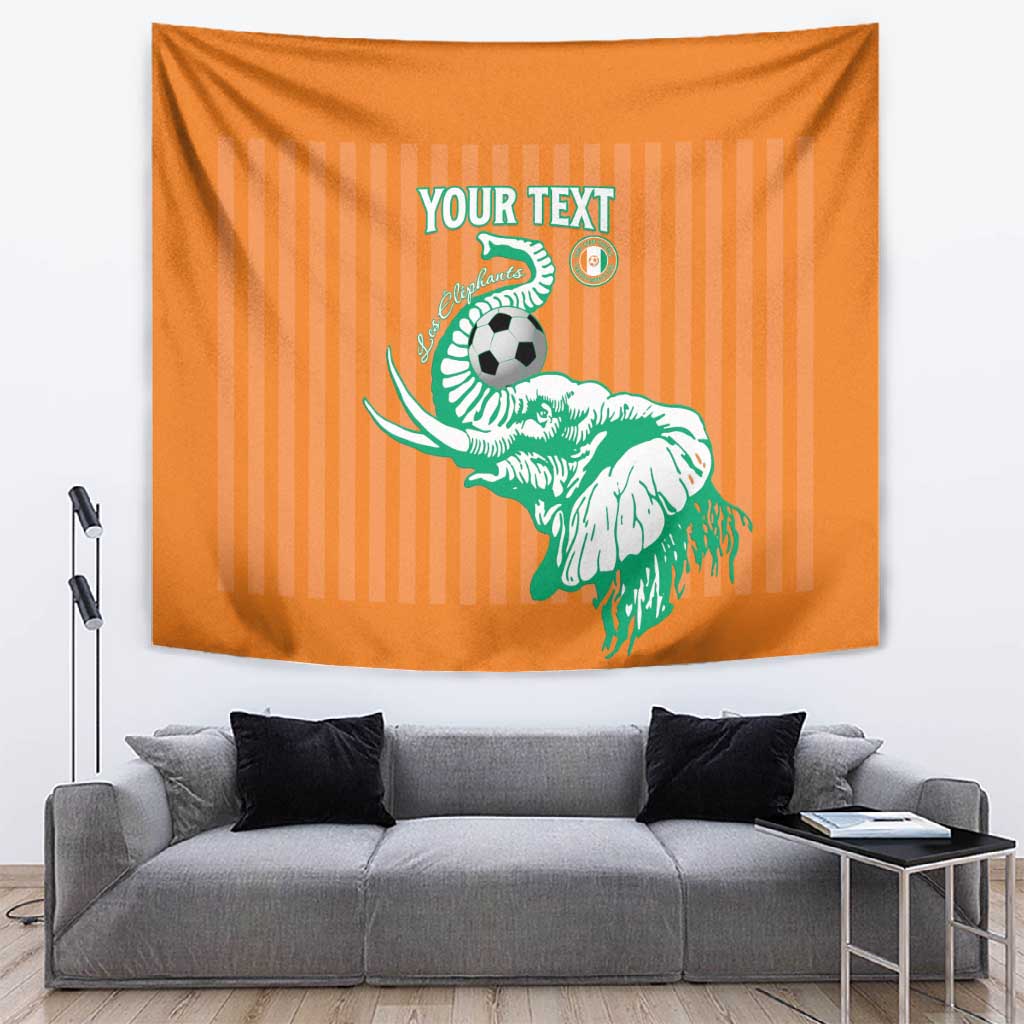 Custom Cote dIvoire Football Tapestry Les Elephants