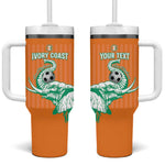 Custom Cote dIvoire Football Tumbler With Handle Les Elephants