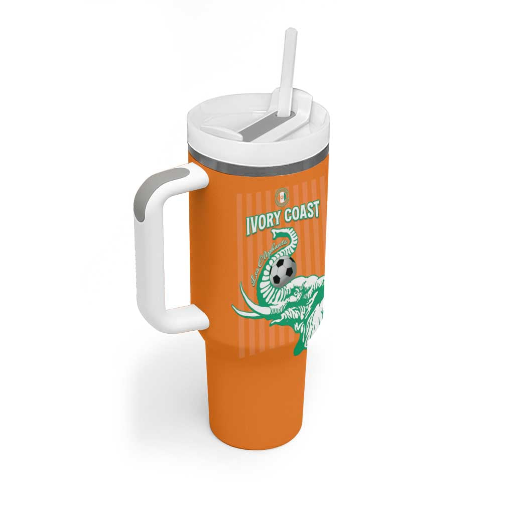 Custom Cote dIvoire Football Tumbler With Handle Les Elephants