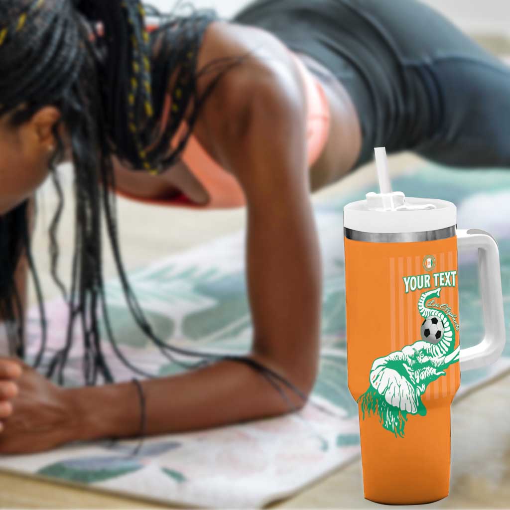 Custom Cote dIvoire Football Tumbler With Handle Les Elephants
