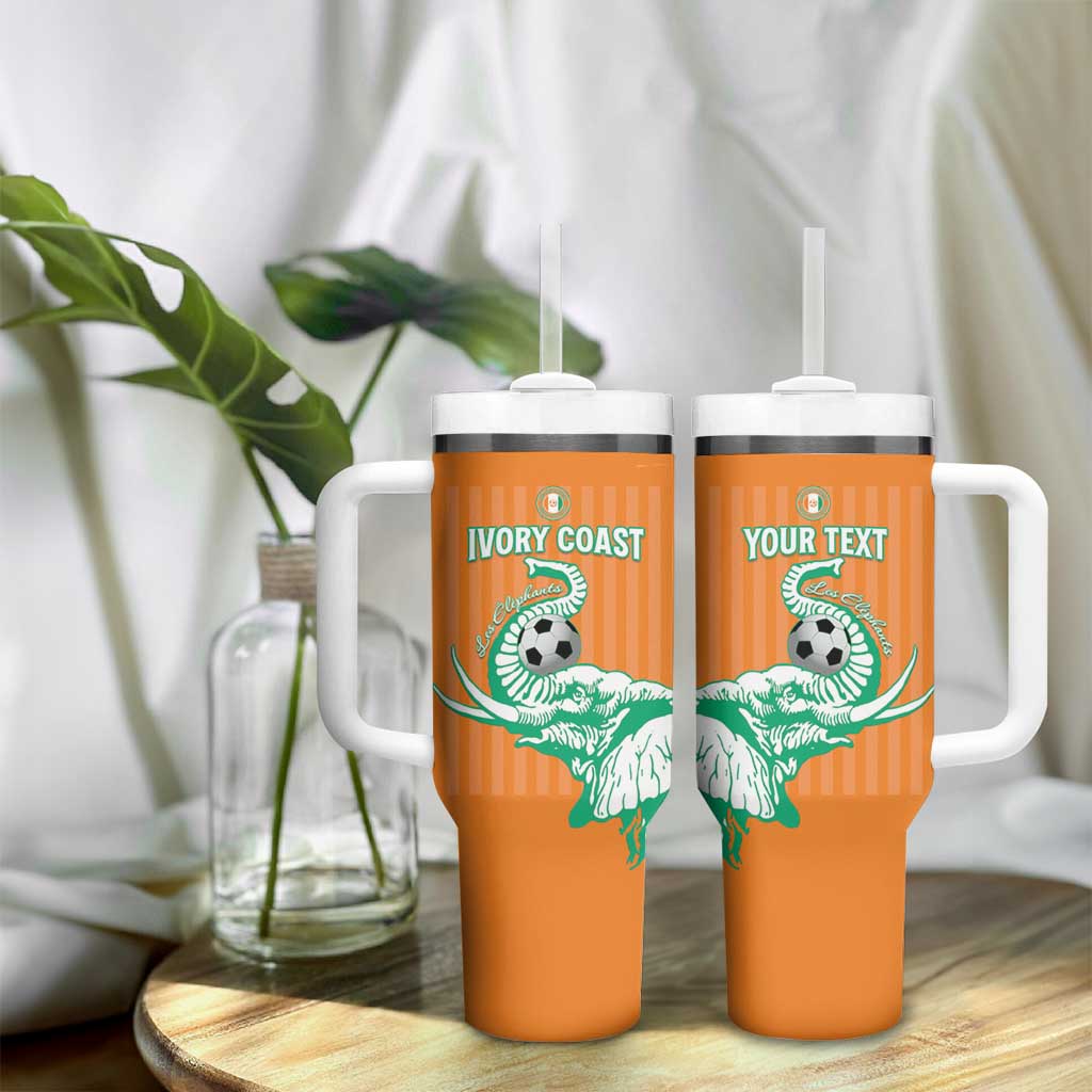 Custom Cote dIvoire Football Tumbler With Handle Les Elephants