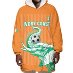 Custom Cote dIvoire Football Wearable Blanket Hoodie Les Elephants
