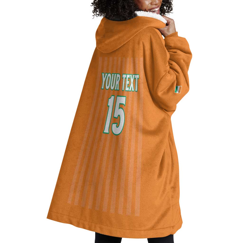 Custom Cote dIvoire Football Wearable Blanket Hoodie Les Elephants