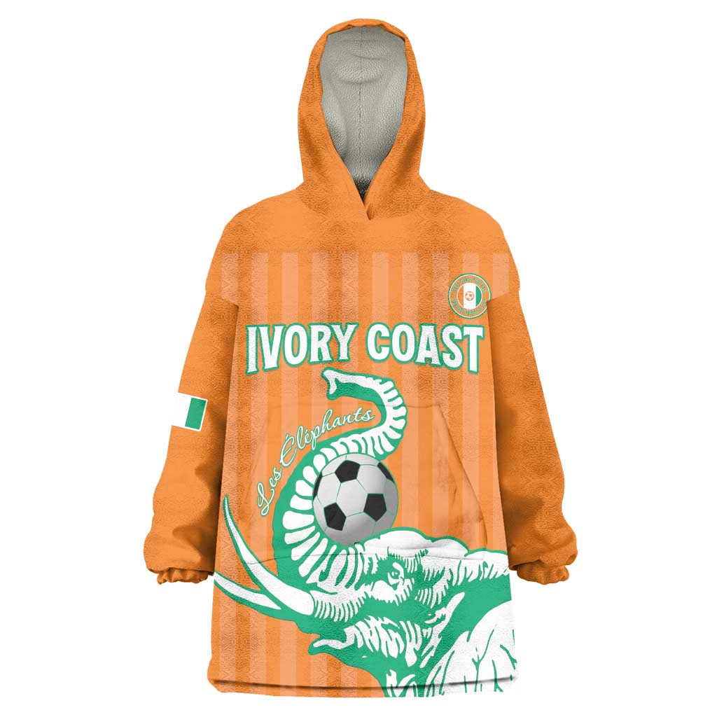 Custom Cote dIvoire Football Wearable Blanket Hoodie Les Elephants
