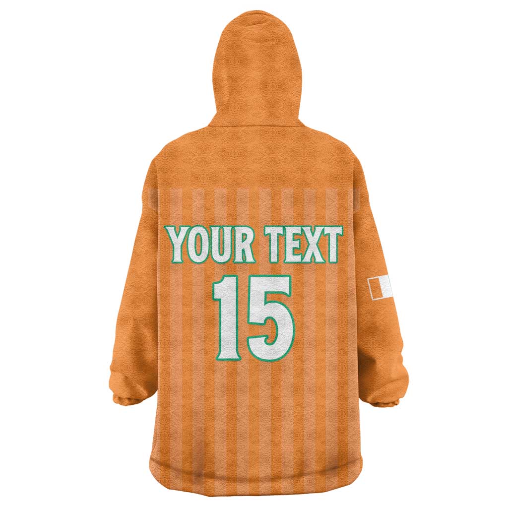 Custom Cote dIvoire Football Wearable Blanket Hoodie Les Elephants