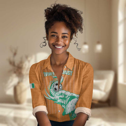 Custom Cote dIvoire Football Women Casual Shirt Les Elephants