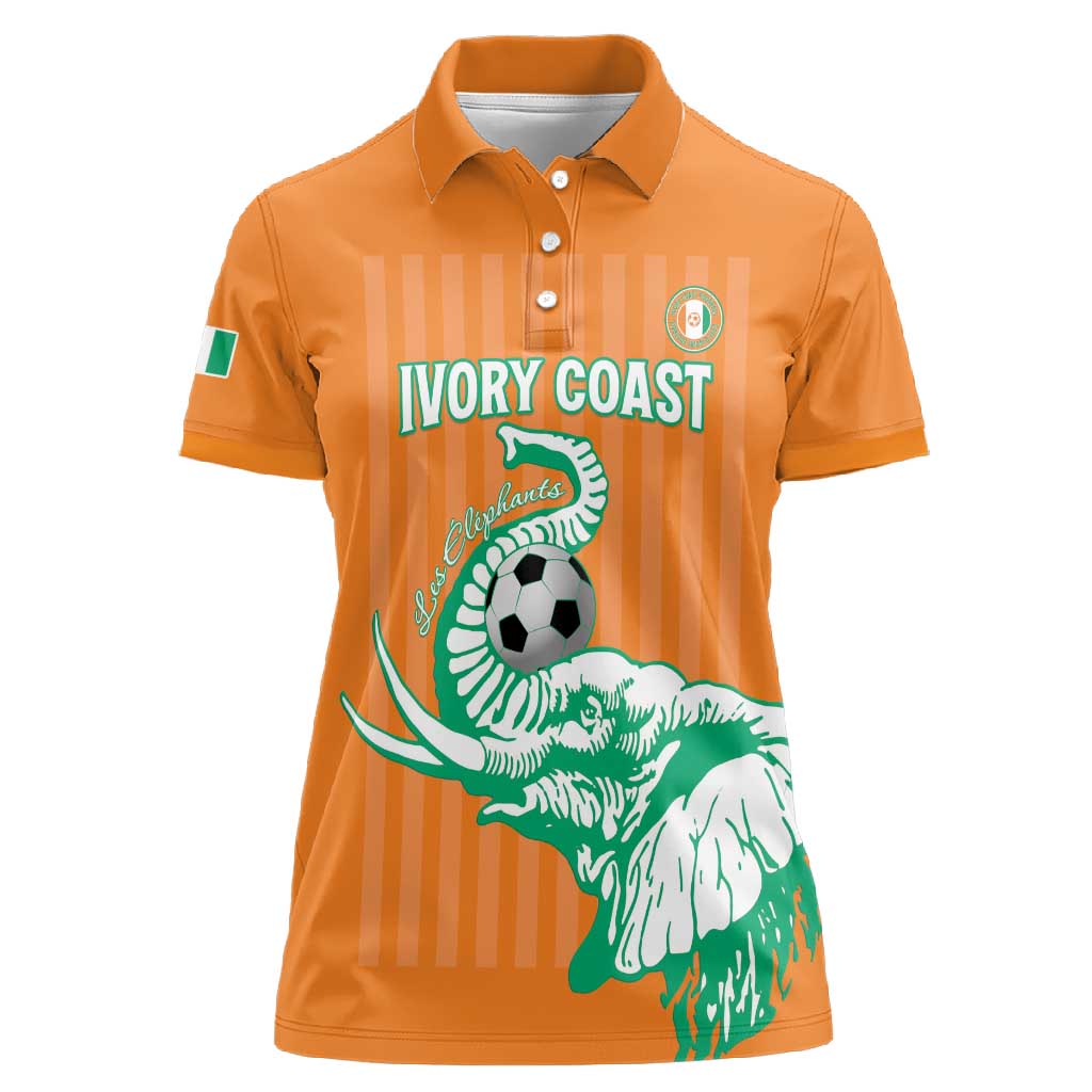Custom Cote dIvoire Football Women Polo Shirt Les Elephants