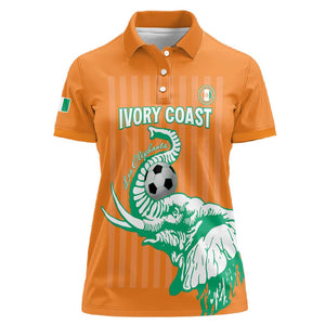 Custom Cote dIvoire Football Women Polo Shirt Les Elephants