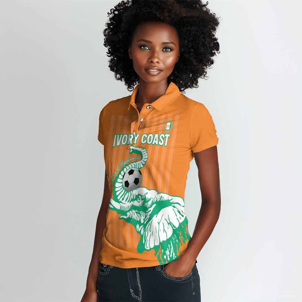 Custom Cote dIvoire Football Women Polo Shirt Les Elephants