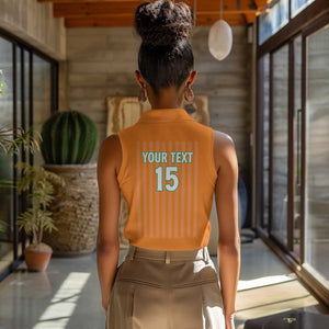 Custom Cote dIvoire Football Women Sleeveless Polo Shirt Les Elephants