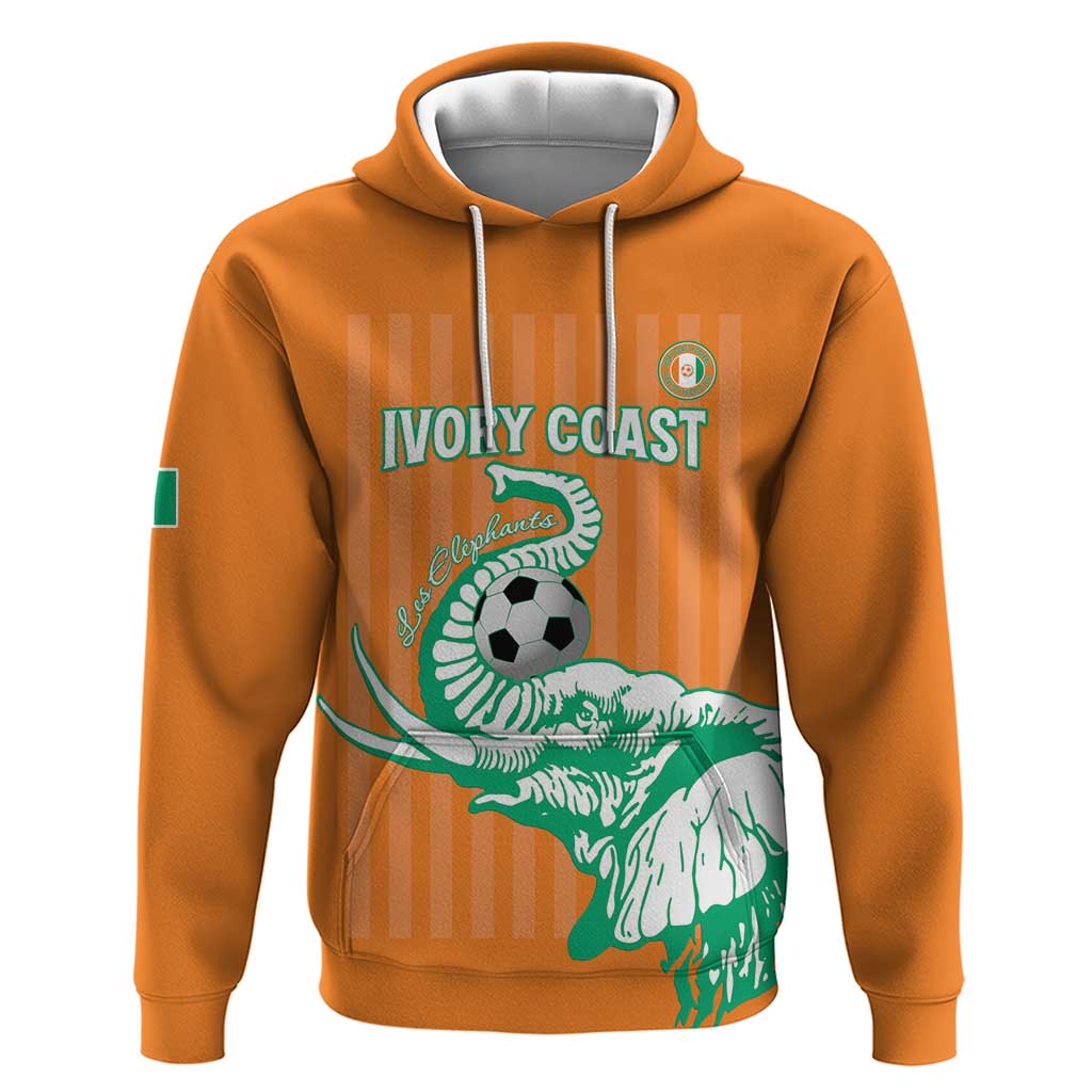 Custom Cote dIvoire Football Zip Hoodie Les Elephants