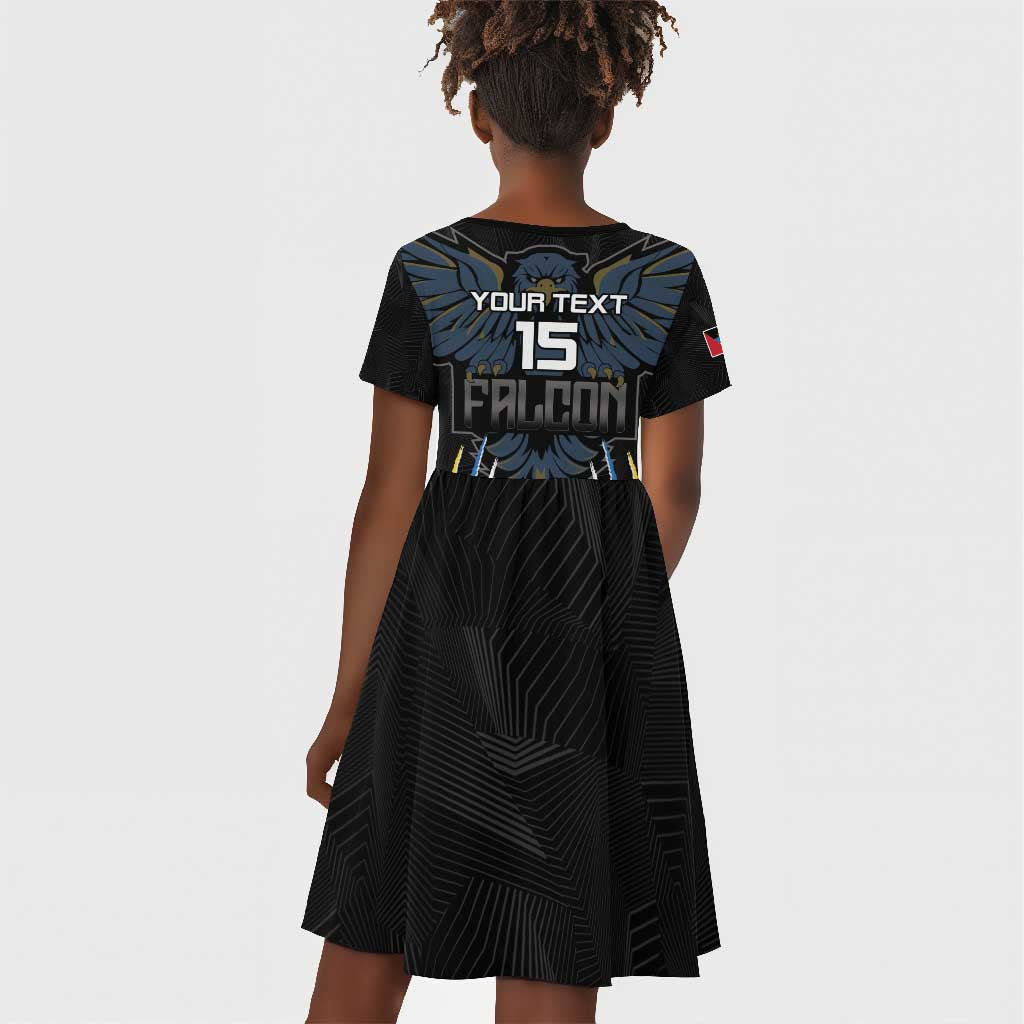 Antigua and Barbuda Cricket Custom Kid Short Sleeve Dress Go Falcons - African Pride