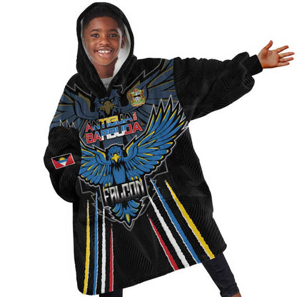 Antigua and Barbuda Cricket Custom Kid Wearable Blanket Hoodie Go Falcons - African Pride