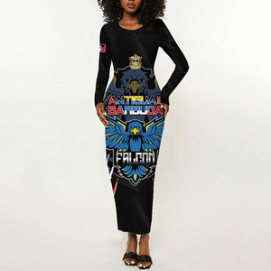 Antigua and Barbuda Cricket Custom Long Sleeve Bodycon Dress Go Falcons - African Pride