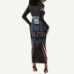 Antigua and Barbuda Cricket Custom Long Sleeve Bodycon Dress Go Falcons - African Pride