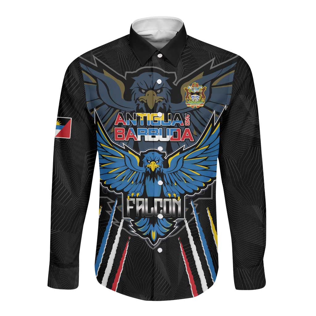 Antigua and Barbuda Cricket Custom Long Sleeve Button Shirt Go Falcons - African Pride