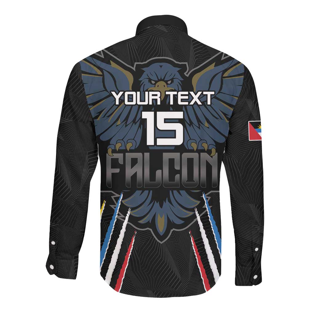 Antigua and Barbuda Cricket Custom Long Sleeve Button Shirt Go Falcons - African Pride