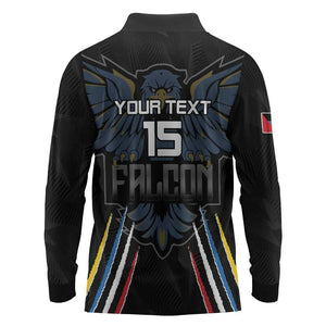 Antigua and Barbuda Cricket Custom Long Sleeve Polo Shirt Go Falcons - African Pride