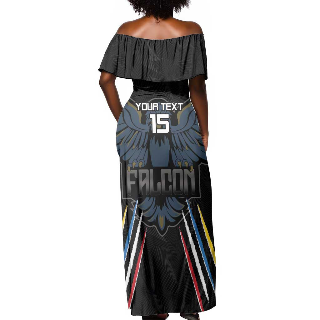 Antigua and Barbuda Cricket Custom Off Shoulder Maxi Dress Go Falcons - African Pride