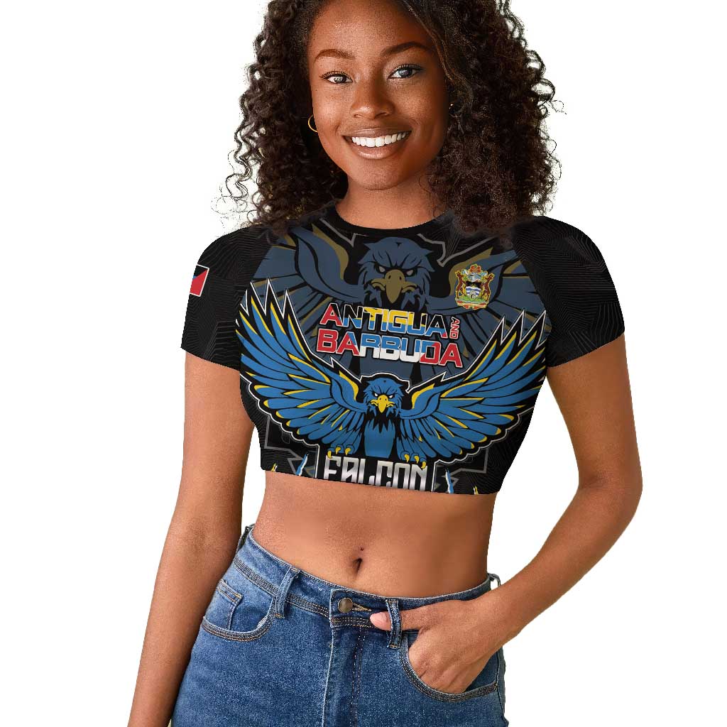 Antigua and Barbuda Cricket Custom Raglan Cropped T shirt Go Falcons - African Pride