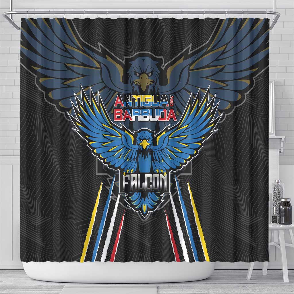 Antigua and Barbuda Cricket Shower Curtain Go Falcons - African Pride