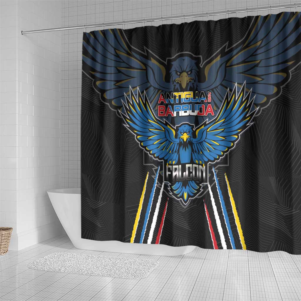 Antigua and Barbuda Cricket Shower Curtain Go Falcons - African Pride