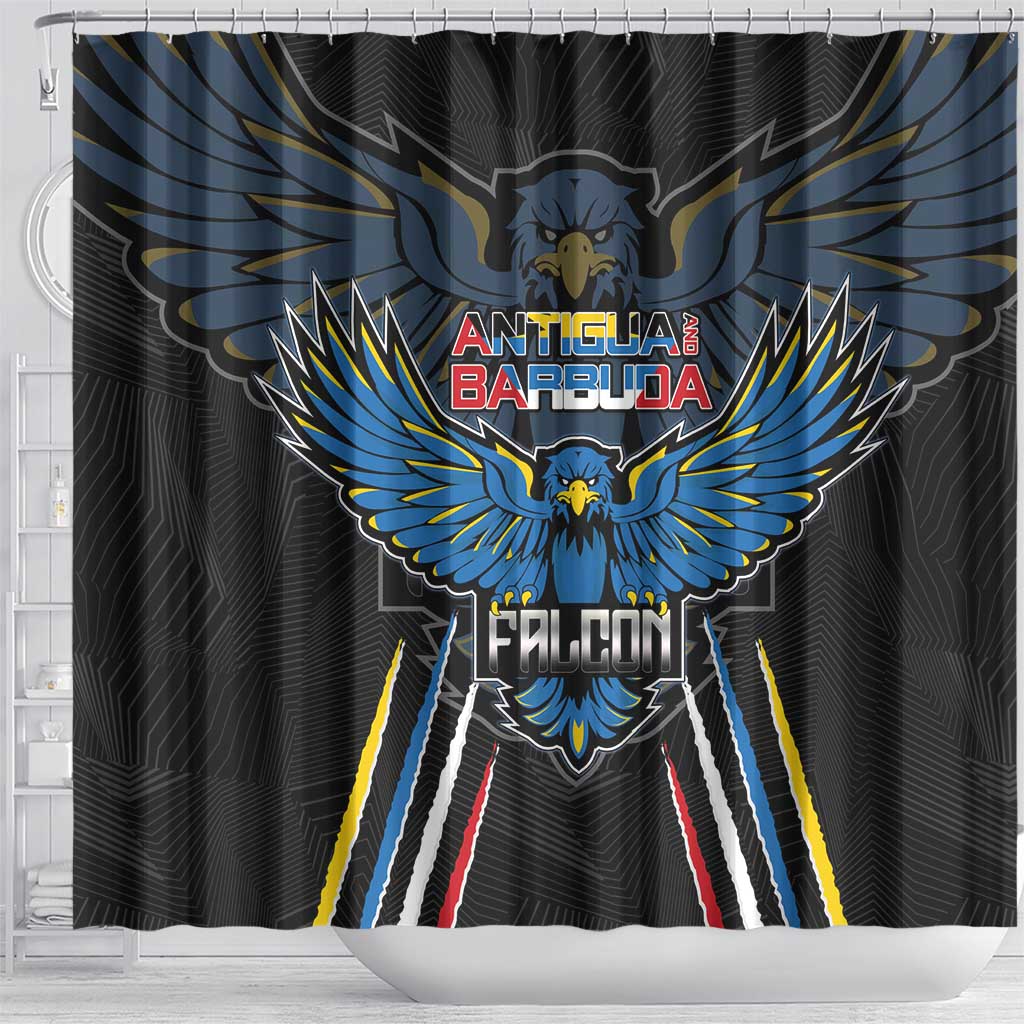 Antigua and Barbuda Cricket Shower Curtain Go Falcons - African Pride