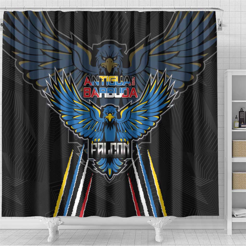 Antigua and Barbuda Cricket Shower Curtain Go Falcons - African Pride