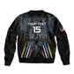 Antigua and Barbuda Cricket Custom Sleeve Zip Bomber Jacket Go Falcons - African Pride