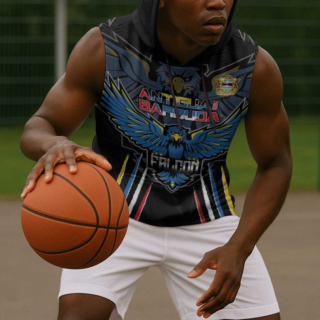Antigua and Barbuda Cricket Sleeveless Hoodie Go Falcons - African Pride