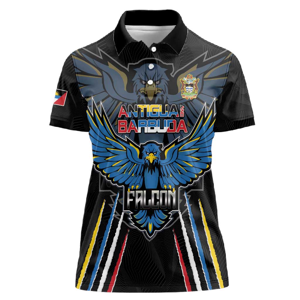 Antigua and Barbuda Cricket Custom Women Polo Shirt Go Falcons - African Pride