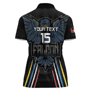 Antigua and Barbuda Cricket Custom Women Polo Shirt Go Falcons - African Pride