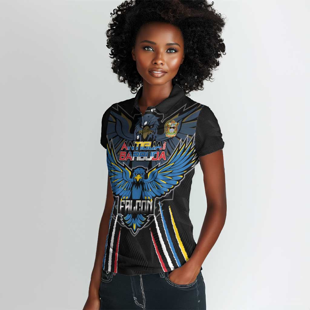 Antigua and Barbuda Cricket Custom Women Polo Shirt Go Falcons - African Pride