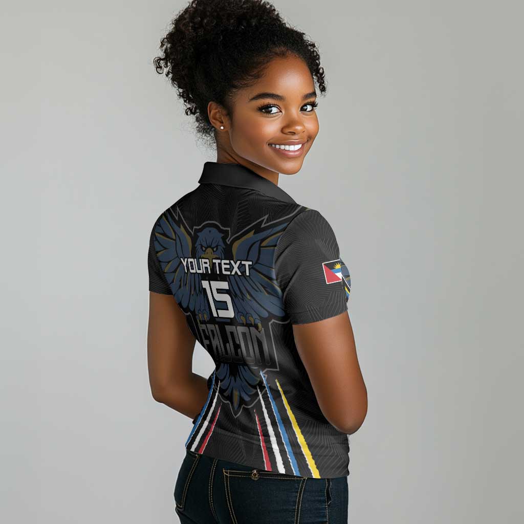 Antigua and Barbuda Cricket Custom Women Polo Shirt Go Falcons - African Pride