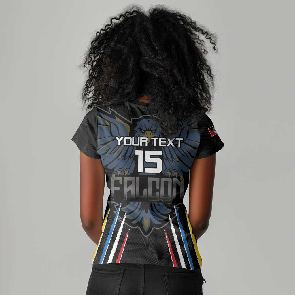 Antigua and Barbuda Cricket Custom Women V-Neck T-Shirt Go Falcons - African Pride