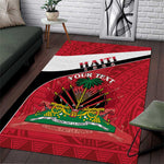 Personalized Haiti 1964 Area Rug Coat Of Arms - Polynesian Style - African Pride
