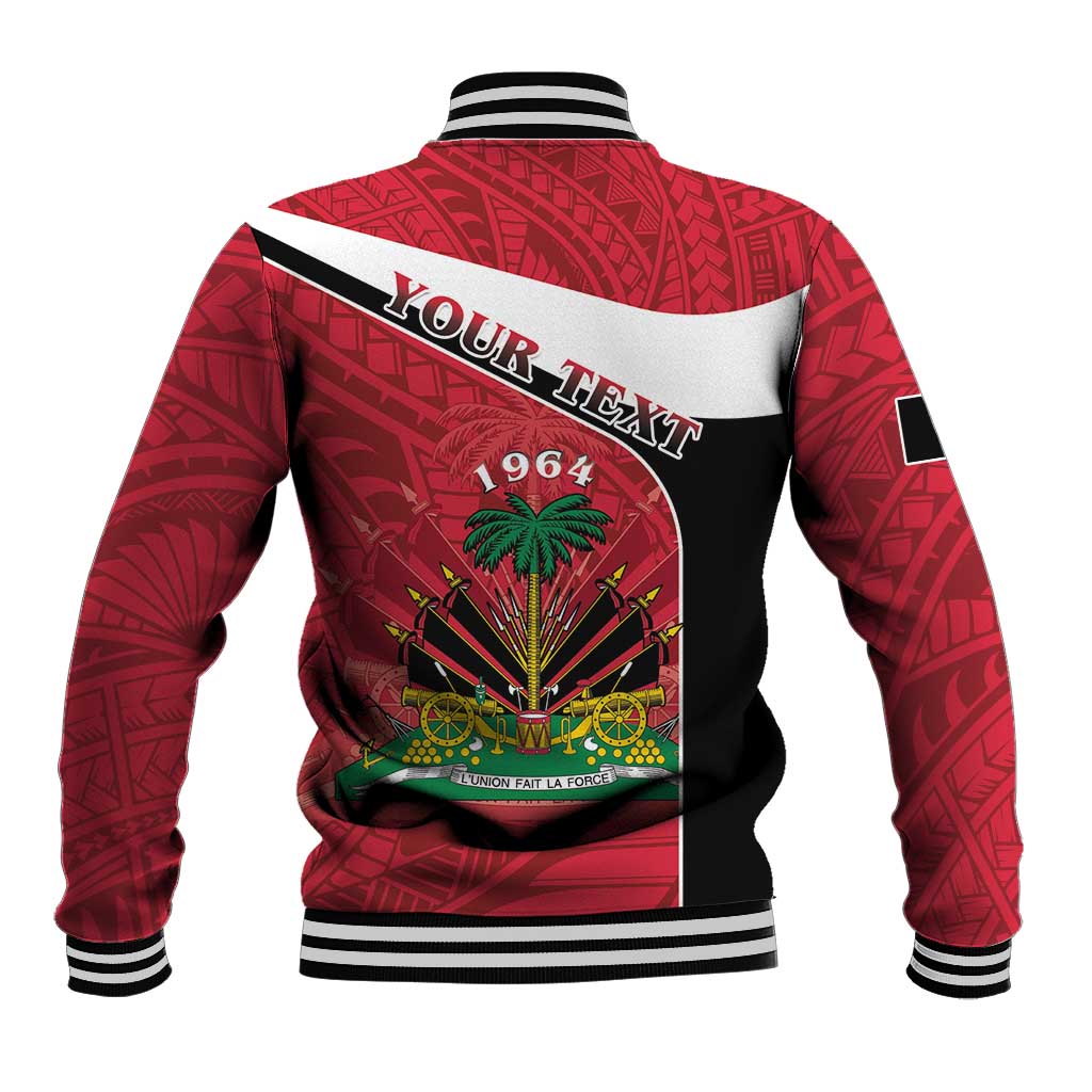 Personalized Haiti 1964 Baseball Jacket Coat Of Arms - Polynesian Style - African Pride