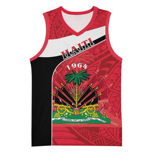 Personalized Haiti 1964 Basketball Jersey Coat Of Arms - Polynesian Style - African Pride