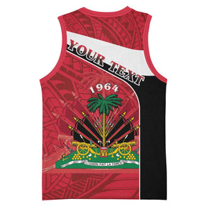 Personalized Haiti 1964 Basketball Jersey Coat Of Arms - Polynesian Style - African Pride
