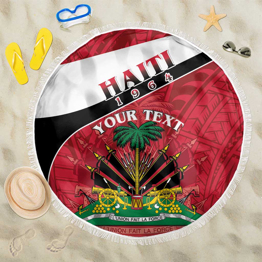 Personalized Haiti 1964 Beach Blanket Coat Of Arms - Polynesian Style - African Pride